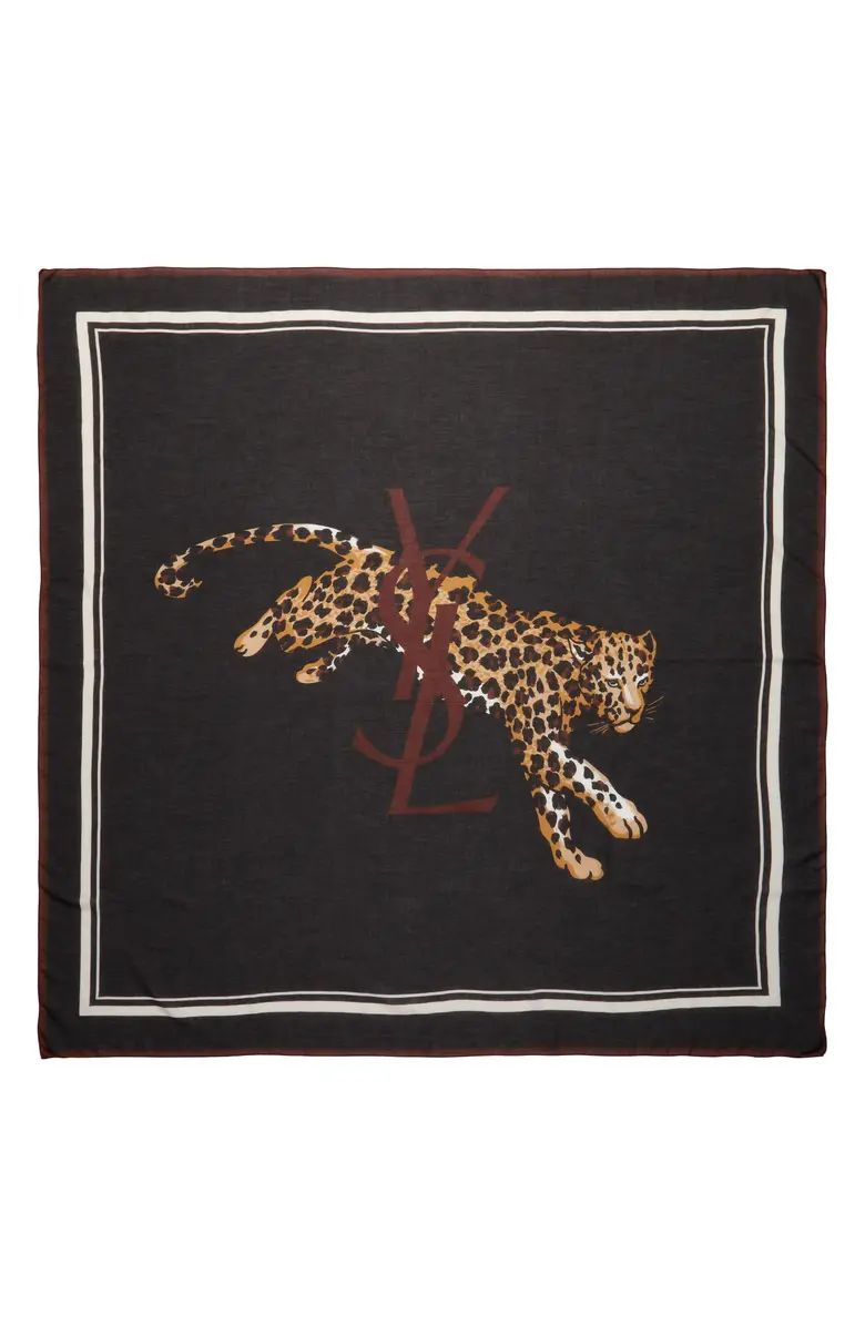 Saint Laurent Leopard Monogram Modal & Cashmere Scarf | Nordstrom | Nordstrom