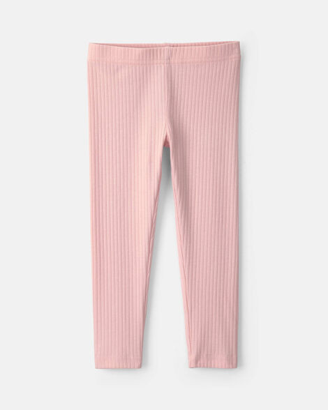 Toddler Girl Cotton Pull-On Stretch Rib Leggings - Pink | Carter's | Carter's Inc