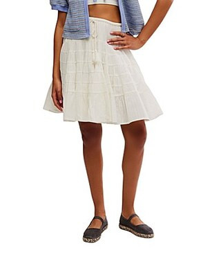 Free People Many Layers Low Rise Tiered Skirt - M | Dillard's