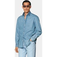 Suitsupply Mid Blue Denim Shirt | Suitsupply (US)