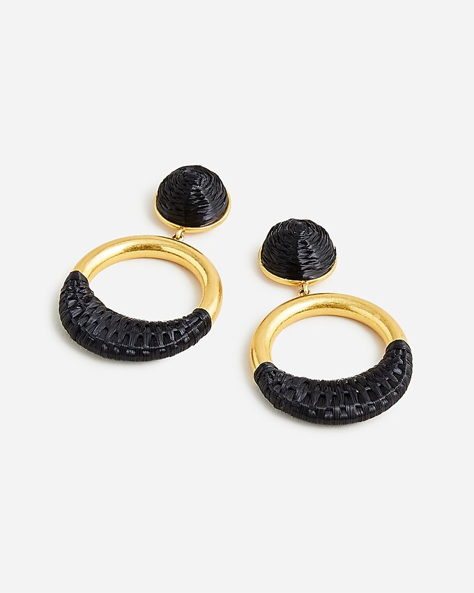 Raffia-wrapped hoop earrings | J. Crew US