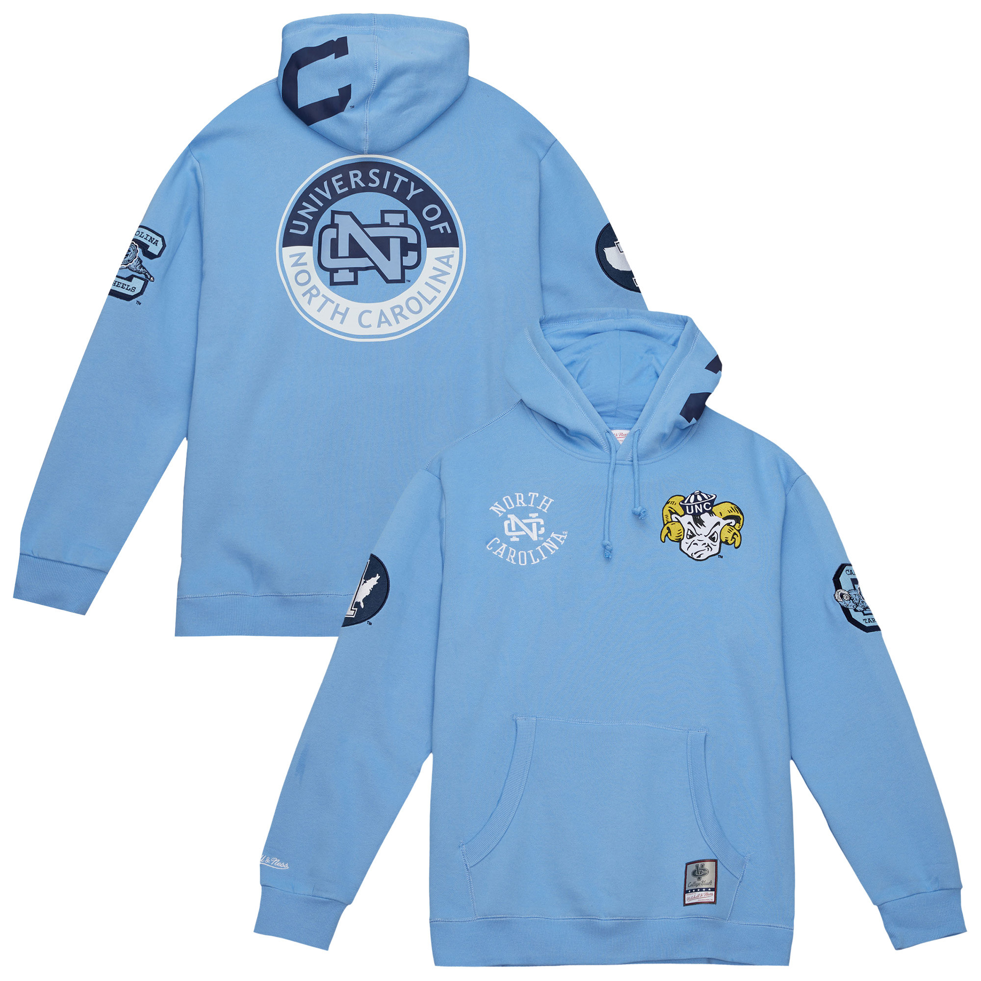 Men's Mitchell & Ness Carolina Blue North Carolina Tar Heels City Collection Fleece Pullover Hoodie | Fanatics