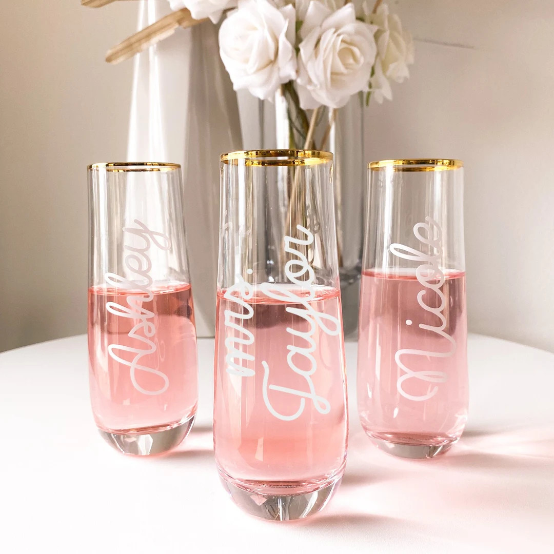 Bride Champagne Flute - Bride Wine Glass - Bride Cup - Bride Glasses - Personalized Champagne Flu... | Etsy (US)