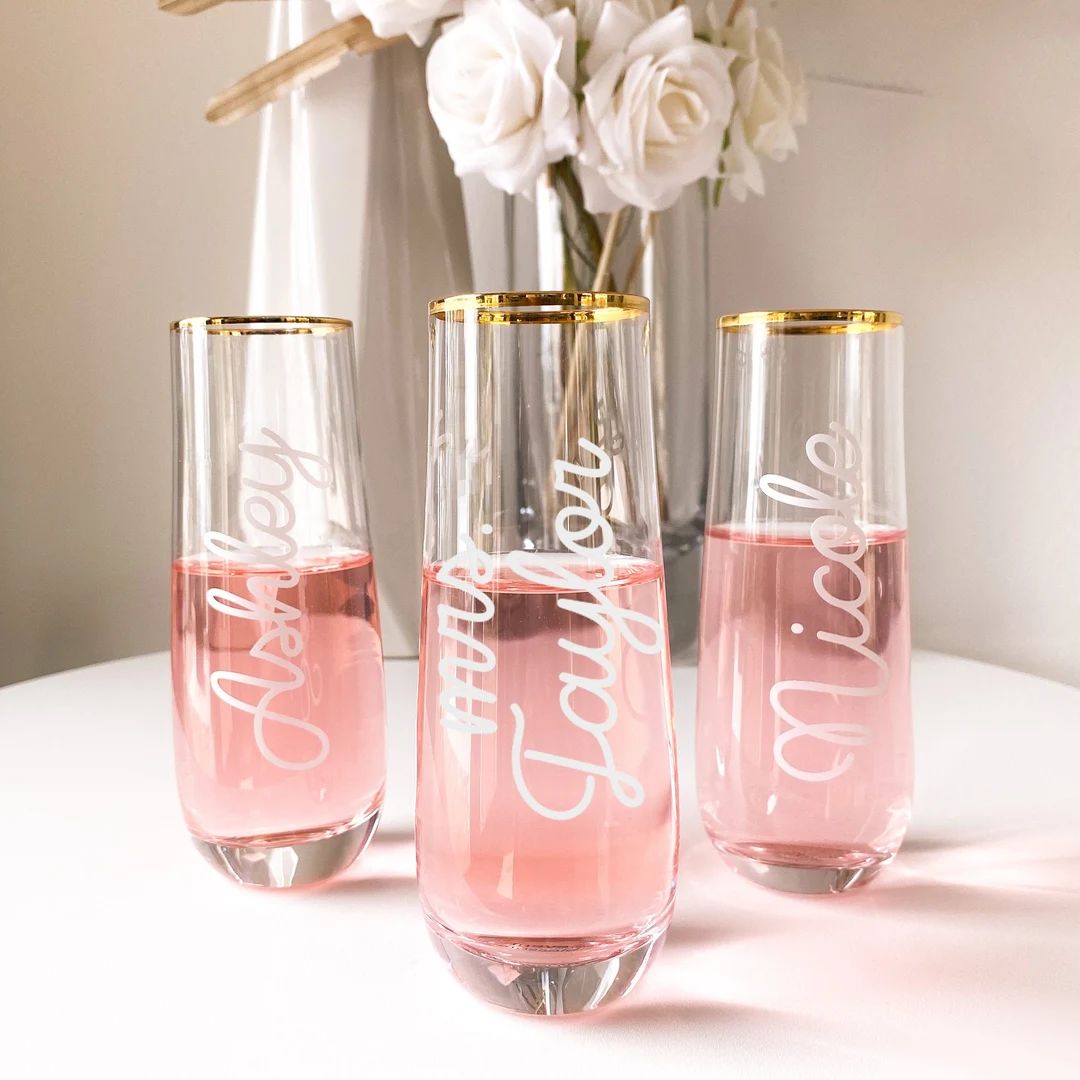 Bride Champagne Flute - Bride Wine Glass - Bride Cup - Bride Glasses - Personalized Champagne Flu... | Etsy (US)