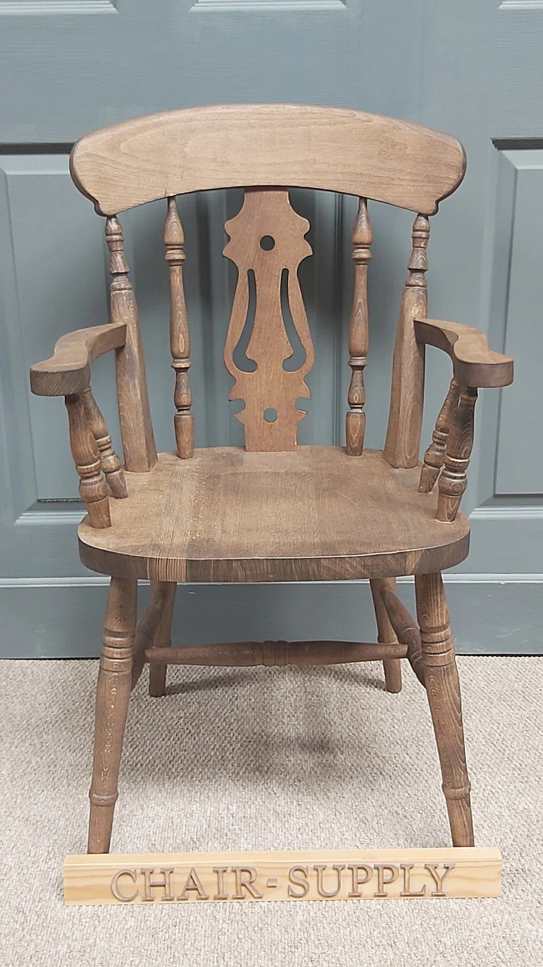 New Solid Wood Farmhouse Kitchen Dining Carver Chair in Natural Colour or Stained Chairs - Etsy U... | Etsy (UK)
