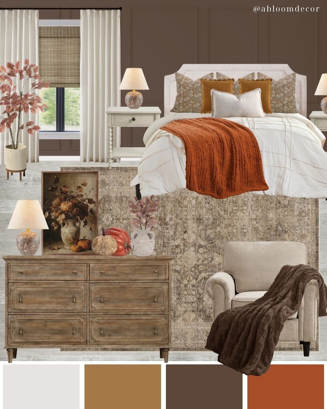 Cozy Neutral Fall Farmhouse Bedroom Design

#LTKHome #LTKSeasonal