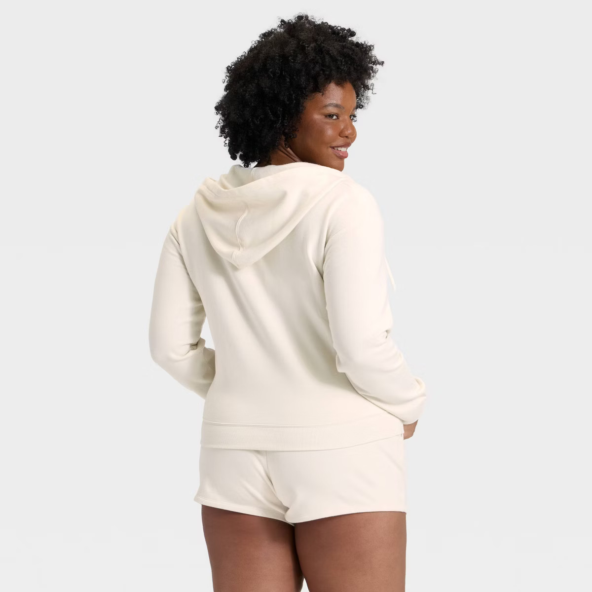 Women's Fleece Zip-Up Sweatshirt - Auden™ Gray 1X: Hooded Midweight Knit with Front Pocket | Target