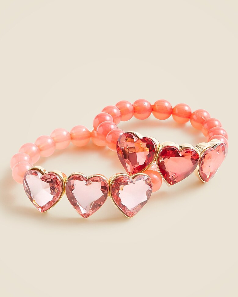 Girls' heart crystal bracelets set-of-two | J. Crew US