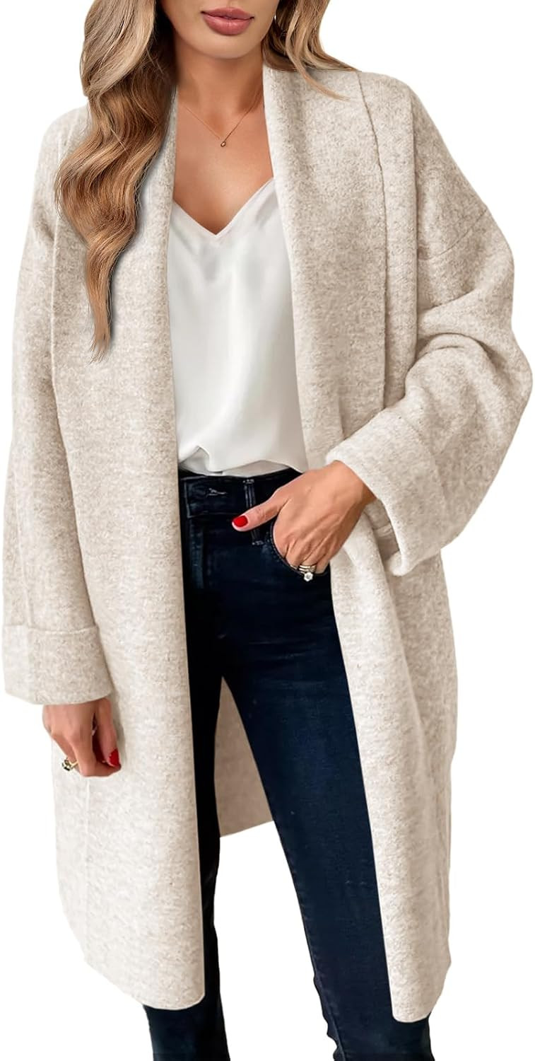 Saodimallsu Womens Long Cardigan Sweaters Chunky Open Front Oversized Slouchy Knit Fall Trendy Coatigan Jackets | Amazon (US)