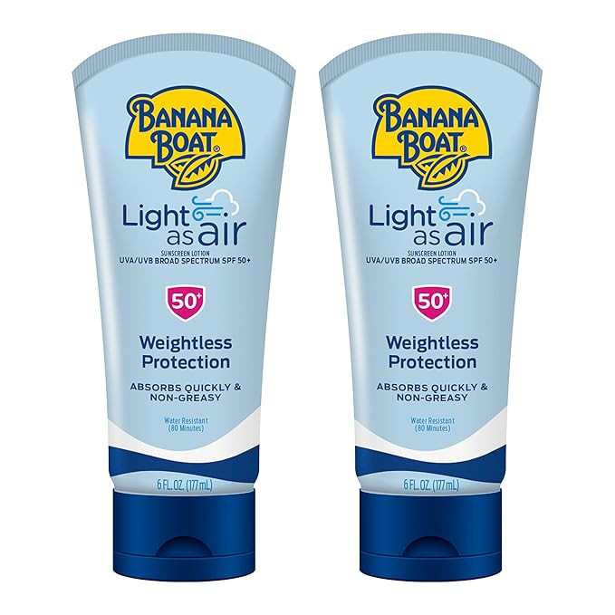 Banana Boat Light As Air Sunscreen Lotion SPF 50 Twin Pack | Lightweight & Non-Greasy Lotion Suns... | Amazon (US)