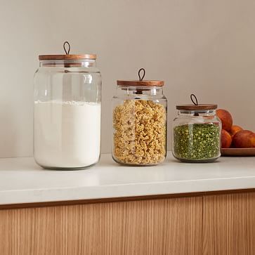 Glass Kitchen Canisters w/ Wood Tops | West Elm (US)