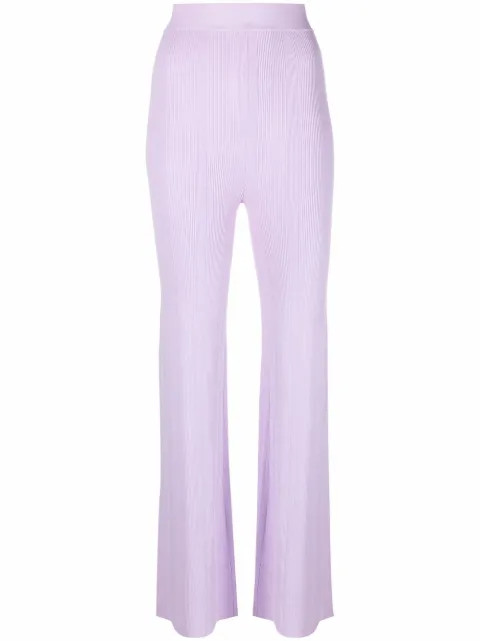 ribbed-knit flared trousers | Farfetch (AU)