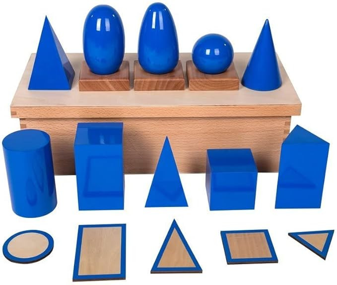 Large 3D Shapes Geometric Solids Wooden Montessori Toys Math Games Blocks - Math Manipulatives Ge... | Amazon (US)