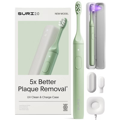 SURI 2.0 Sonic Electric Toothbrush with UV Travel Case and Brush Head - Winter Fern | Target
