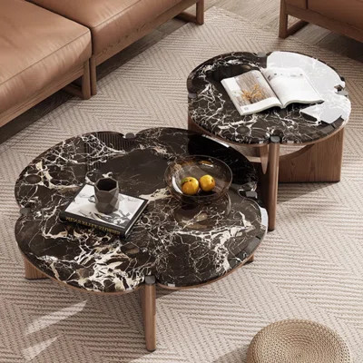 High-end coffee table made of light luxury marble | Wayfair North America