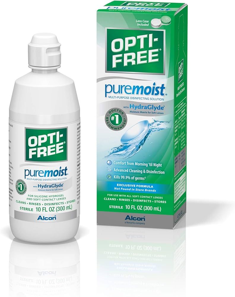 Opti-Free Puremoist Multi-Purpose Disinfecting Solution with Lens Case, 10-Ounces, 10 FL Oz (Pack... | Amazon (US)
