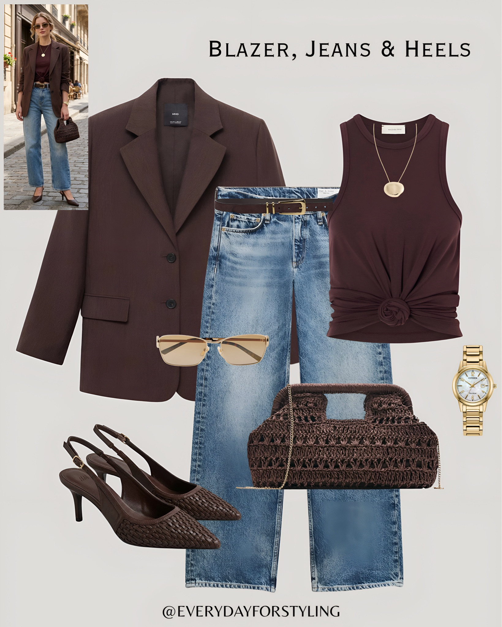Dark, rich and effortlessly cool — this is the brown outfit that converts everyone🤎 

outfit ideas for women, quiet luxury outfits, chic everyday outfits, elevated casual style, how to look expensive, capsule wardrobe essentials, smart casual women outfits, spring summer outfits 2025, blazer outfit women, effortless style outfits, European style fashion, affordable luxury fashion, put together outfits women, blazer jeans heels outfit, camel blazer styling, chocolate brown outfit, white jeans outfit, slingback heels outfit, jeans and heels women, polished casual looks , everydayforstyling 

#BlazerJeansAndHeels, #QuietLuxuryOutfit, #ElevatedCasualStyle, #BlazerOutfitWomen, #ChicEverydayLooks




#LTKgrwm #LTKTravel #LTKSeasonal