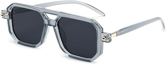 FEISEDY Vintage Square 70s Flat Aviator Sunglasses Women Men Classic Retro Stylish Frame UV400 Su... | Amazon (US)