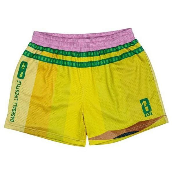 Men's Baseball Lifestyle 101 Shorts Large Yellow/Pink | Scheels Sports