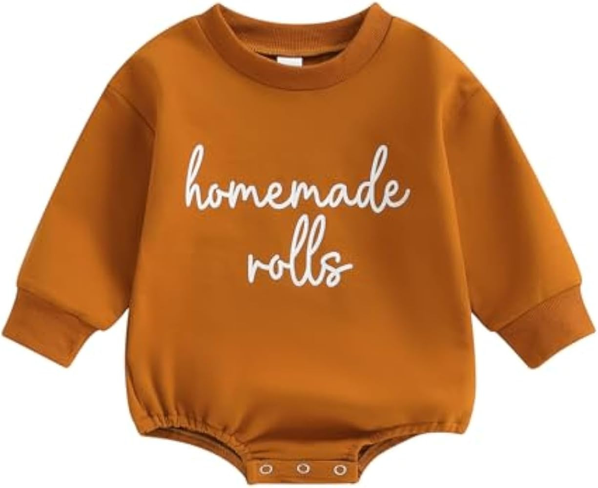 Baby Girl Boy Newborn Bubble Romper Long Sleeve Sweatshirt Top | Amazon (US)
