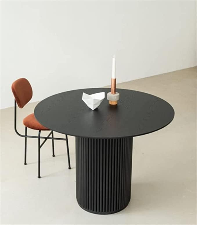 NIUYAO Round Solid Wood Dining Table Black, 27.5" W Circular Tabletop for Dining Room Kitchen Lei... | Amazon (US)