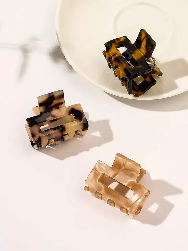 3pcs Square Hair Claw | SHEIN