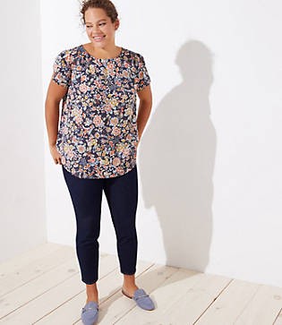 LOFT Plus Floral Button Back Top | LOFT