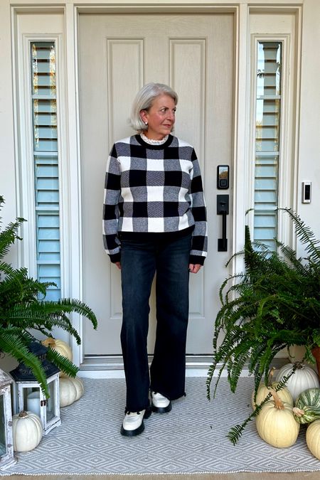 Weekend ready ✔️ in this buffalo plaid ✔️🖤 with a fun little ruffle collar!!

#LTKshoecrush #LTKstyletip #LTKover40