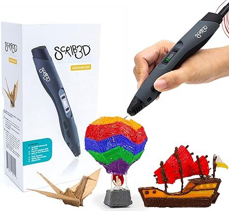 SCRIB3D Advanced 3D Printing Pen with 20 Feet of Filament, Stencil Book, and Project Guide | Amazon (US)