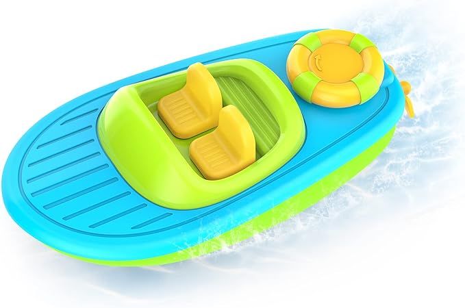 KINDIARY Bath Toy, Floating Wind-up Boat, Water Table Pool Bath Time Bathtub Tub Toy for Toddlers... | Amazon (US)
