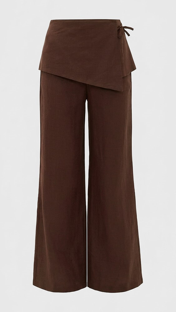 FAITHFULL Paulina Linen Pants Port M | Shopbop
