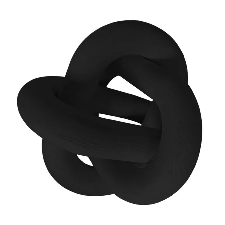 Wooden Chain Knot Sculpture Decor Decorative Wooden Shelf Craft Centerpiece Black | Walmart (US)