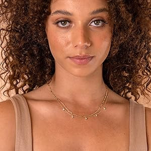 PAVOI 14K Gold Plated Dainty Layering Necklaces for Women | Snake Chain, Curb Link, Paperclip Lay... | Amazon (US)