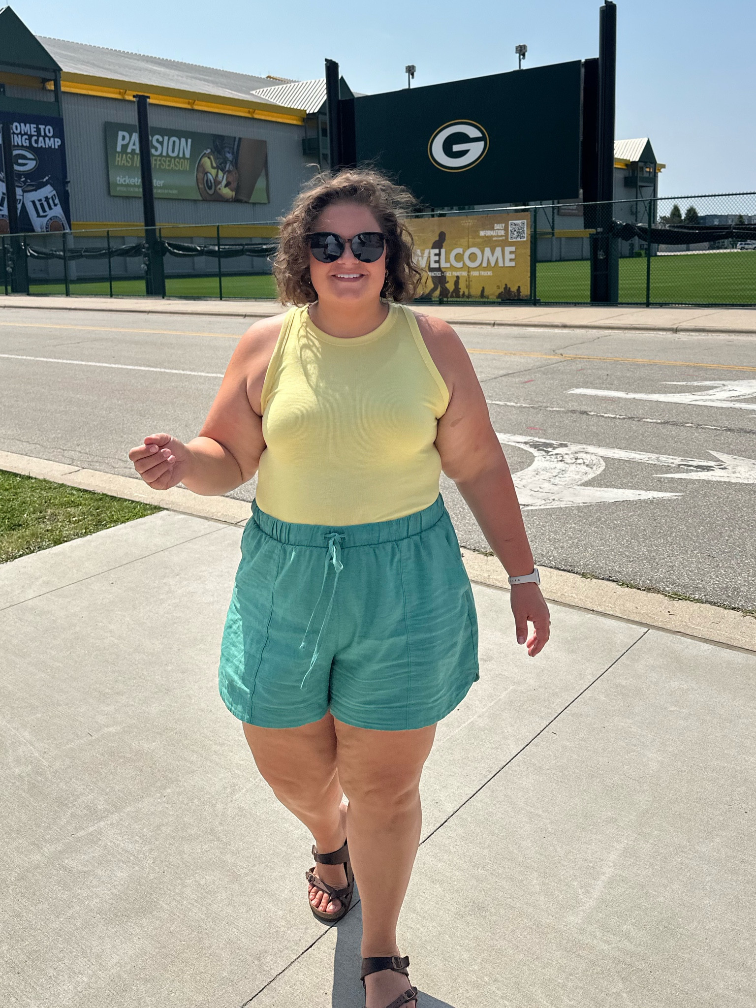 Sports but cute. 

Tank XL
Shorts XXL

bust 44  //  wasit 39  //  hips 54 

#LTKSeasonal #LTKPlusSize #LTKMidsize