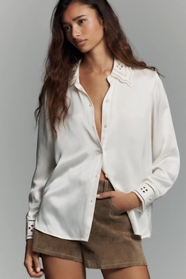 Rails Clarise Silk Eyelet Blouse | Anthropologie (US)
