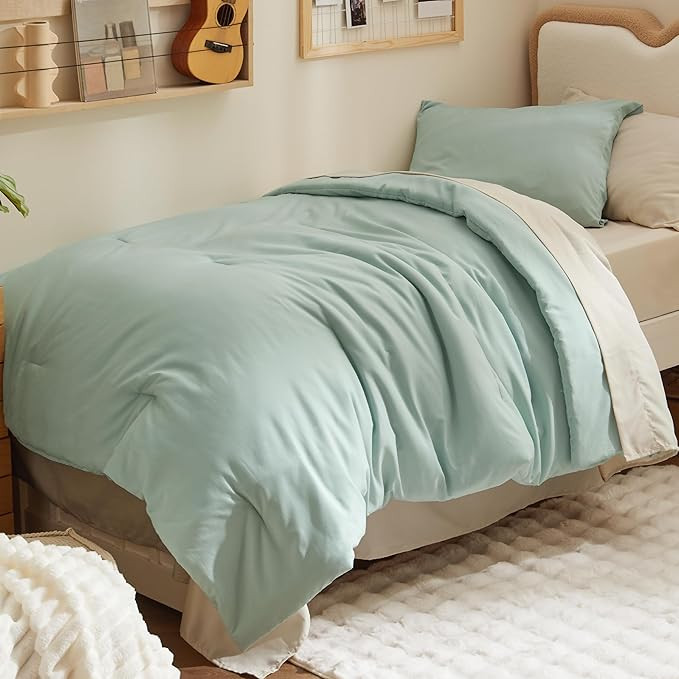 Bedsure Twin XL Comforter Set - Extra Long 5 Pieces Sage Green Twin XL Bedding Set for All Season... | Amazon (US)