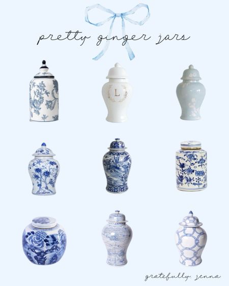 collection of some of my favorite ginger jars ✨ perfect for any room in your home 🤍 

{living room decor bedroom decor guest bedroom bathroom decor Decor kitchen decor home refresh spring home pretty home decor Amazon target Walmart gratefullyjenna} 

#LTKhome #LTKsalealert #LTKGiftGuide