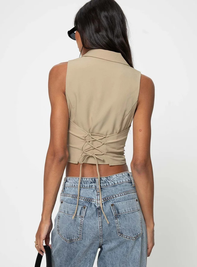 Aimer Vest Taupe | Princess Polly US