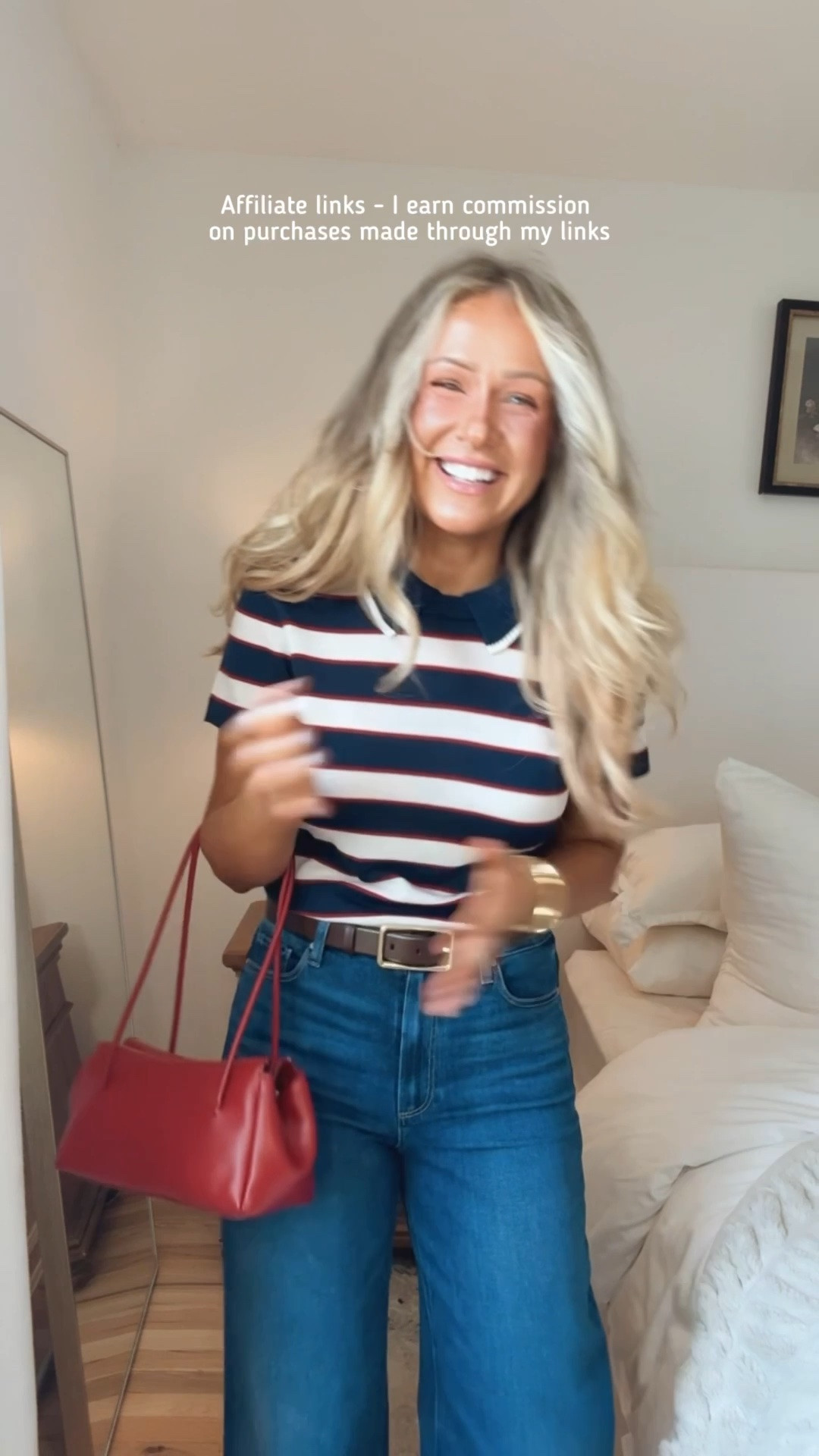 Affiliate links - I earn commission on purchases made through my links 

Early fall outfits 2026
Paige Anessa jeans
Viral jeans
J.Crew striped sweater
Zara red bag