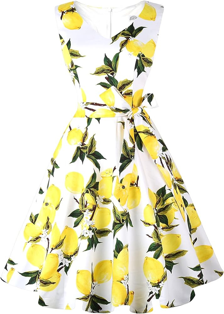 Dressever Women's 50s 60s Vintage Sleeveless Cocktail Party Dress with Pockets | Amazon (US)