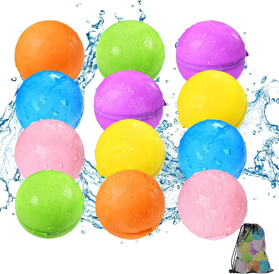 Reusable Water Balloons 12PCS - Summer Water Toys for Pool Beach & Outdoor, Self-Sealing Refillab... | Amazon (US)