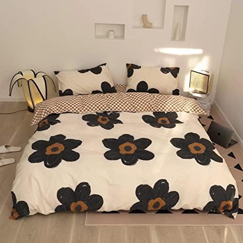 Wellboo Floral Comforter Sets Full Women Girls White and Black Botanical Bedding Comforter Sets Cott | Amazon (US)