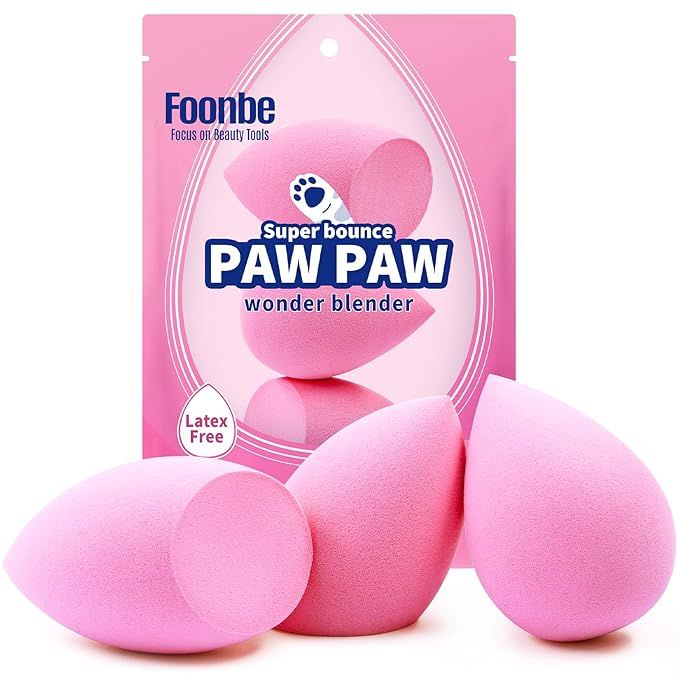 Foonbe Super Bounce Paw Paw Makeup Sponge Set, Latex Free Makeup Blender Set of 3, Wonder Blender... | Amazon (US)
