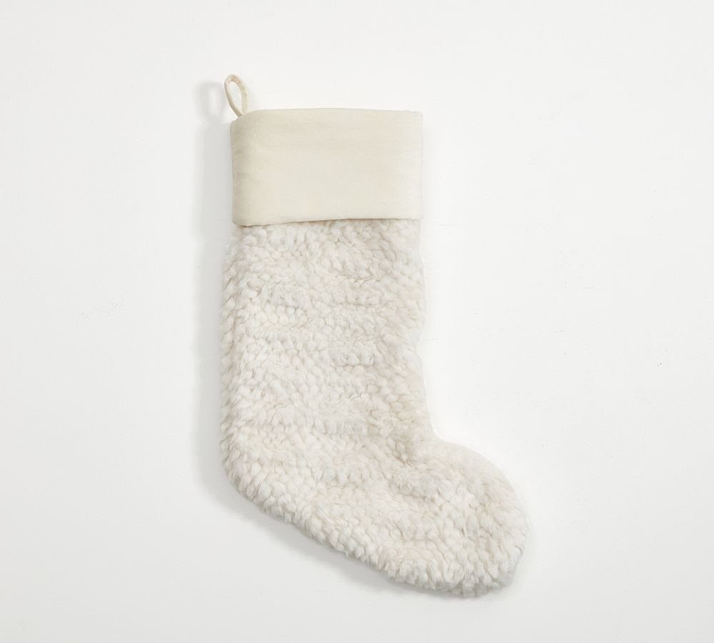 Honeycomb Faux Fur Stockings | Pottery Barn (US)