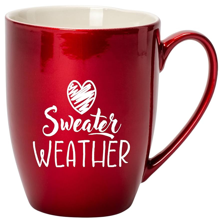 Elanze Designs Sweater Weather Cardinal Red 10 ounce New Bone China Coffee Cup Mug | Amazon (US)