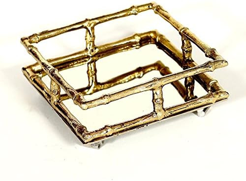 Gold Bamboo Cocktail Napkin Tray | Amazon (US)