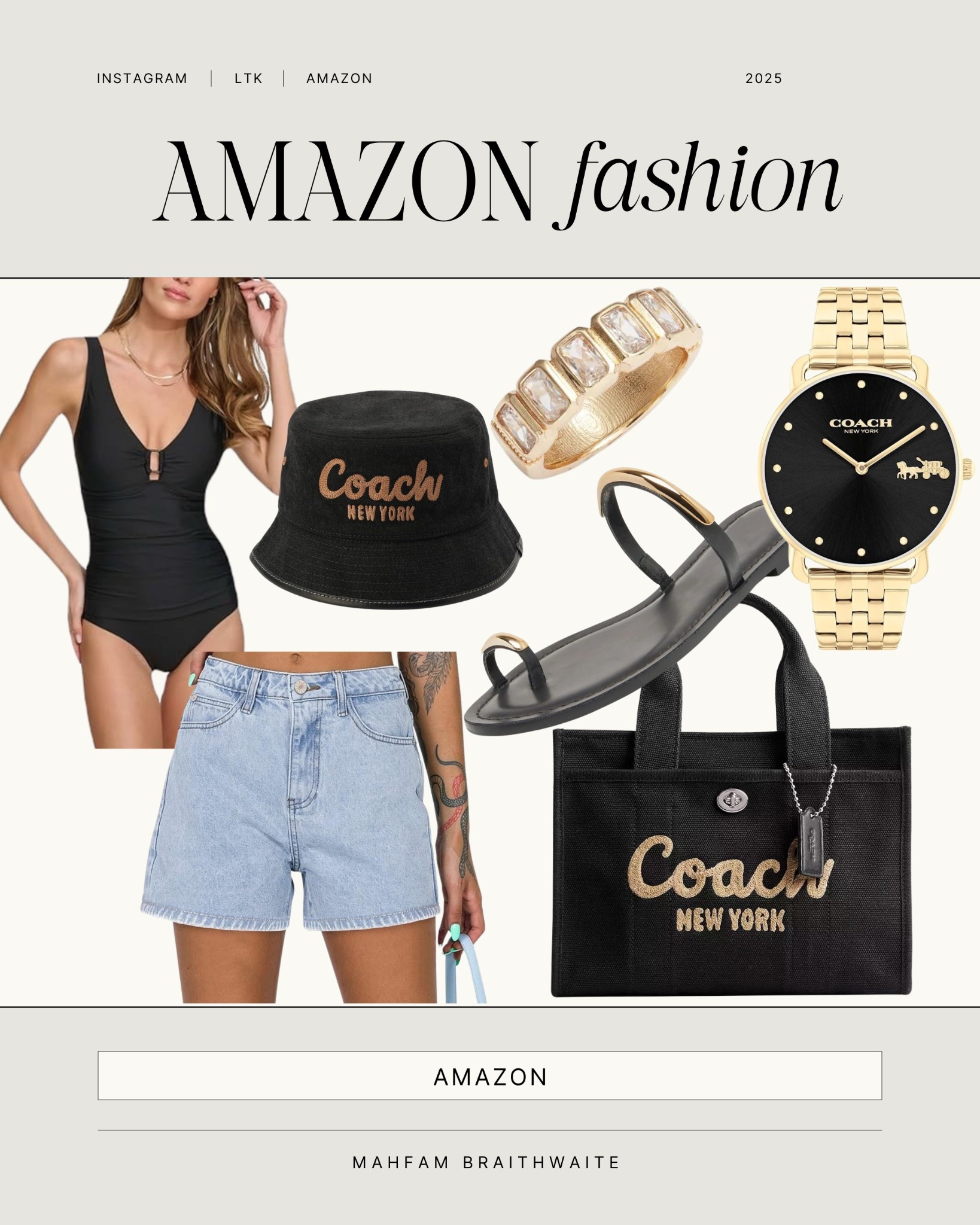 Chic, effortless, and ready for summer! From poolside days to casual strolls, these Amazon finds are giving luxe on a budget. Coach details pull it all together—yes, it’s all from Amazon!


#AmazonFashion #LTKFinds #CoachStyle #AffordableLuxury #SummerOOTD #AmazonMustHaves #MahfamBraithwaite #MomStyle #BlackSwimsuit #BucketHatStyle #SummerLook #CasualChic

#LTKFindsUnder100 #LTKStyleTip #LTKTravel