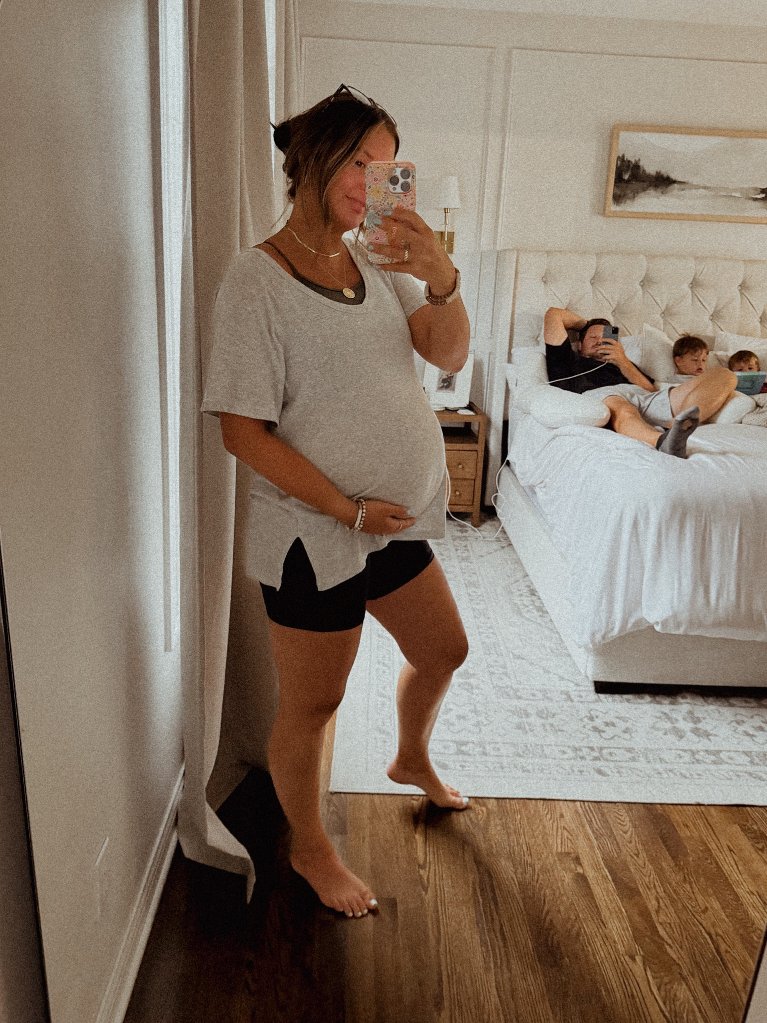 I have been living in the soft oversized aerie tee in my third trimester! This whole outfit is not maternity but bumpfriendly! The biker shorts are super comfy and the ribbed tank has built in padding! 

I’m 34 weeks pregnant wearing a medium in the tee, large in the shorts and medium in the tank. 



#LTKStyleTip #LTKBump #LTKFindsUnder50
