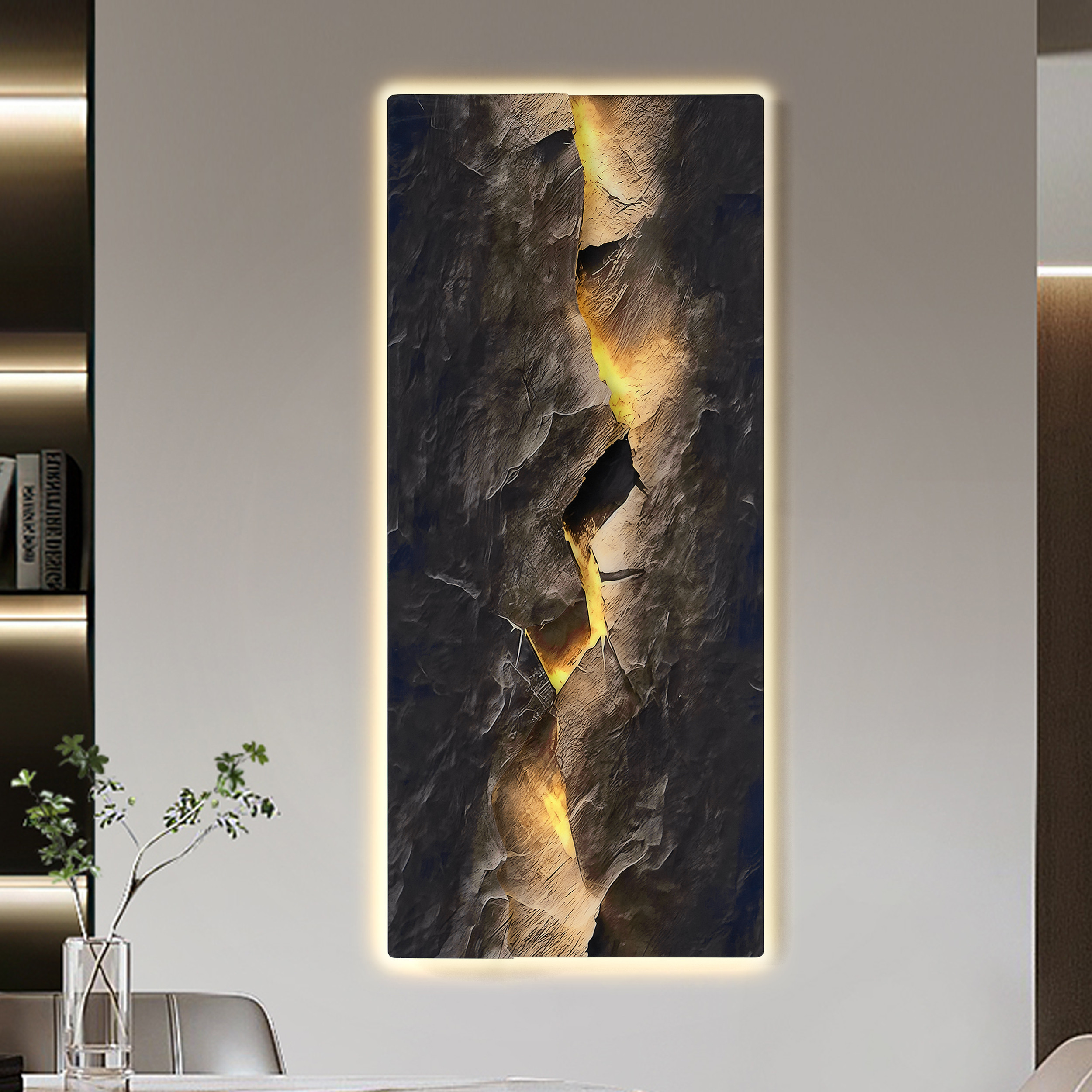 Extra-Large Modern LED Wall Art with Backlit Light Home Decor — USB Powered | Homary