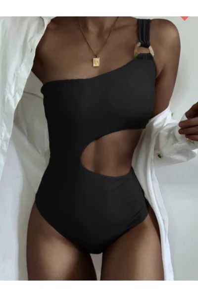 Acadia Cut-out One piece bathing suit in Black | Indigo Closet 